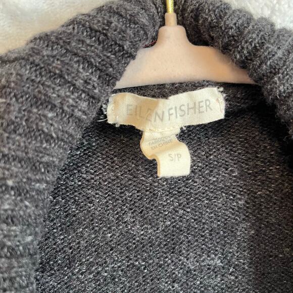 Eileen fisher gray open front 3/4 sleeve cardigan preowned great condition sz S - Picture 5 of 6